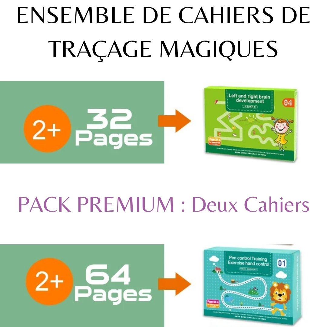 ENSEMBLE DE CAHIERS DE TRAÇAGE MAGIQUES-Cadouet™