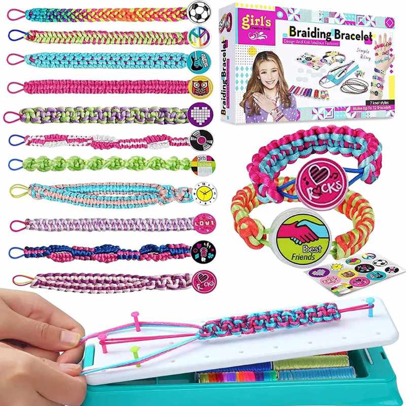 KIT DE TRESSAGE DE BRACELETS COLORÉS