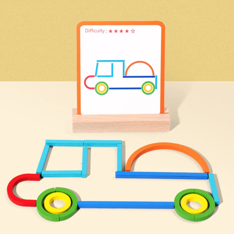 Puzzle Montessori Bâtons & Anneaux – Un apprentissage créatif et ludique